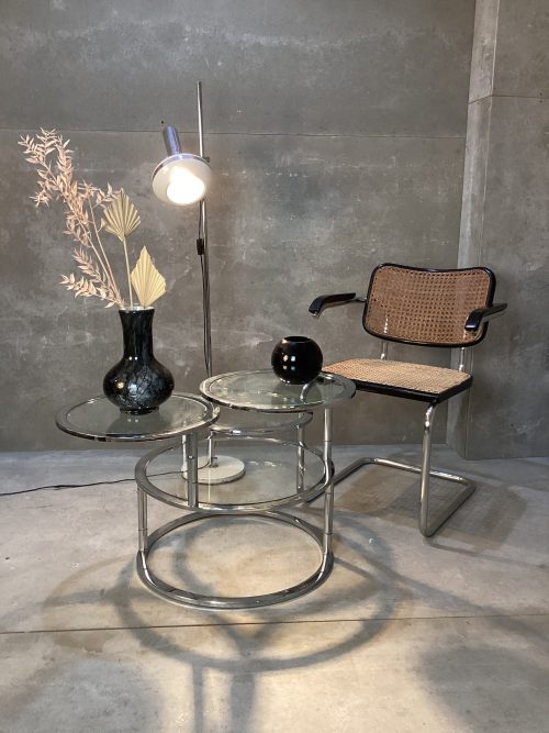 Mesa giratoria vintage italiana, tipo Milo Baughman